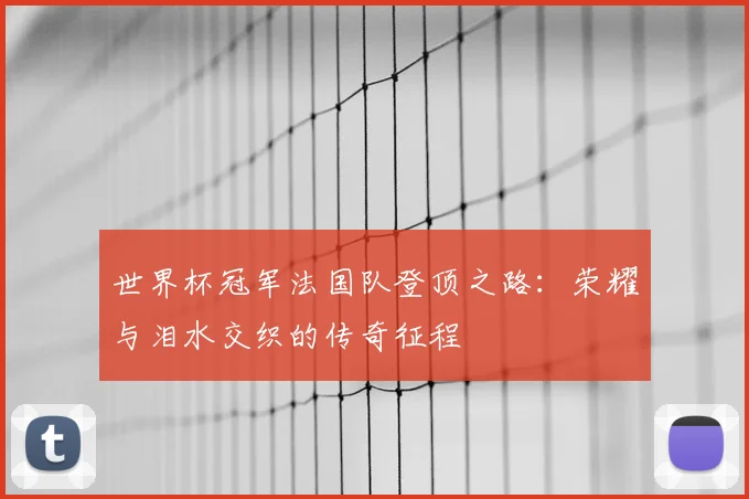世界杯冠军法国队登顶之路：荣耀与泪水交织的传奇征程